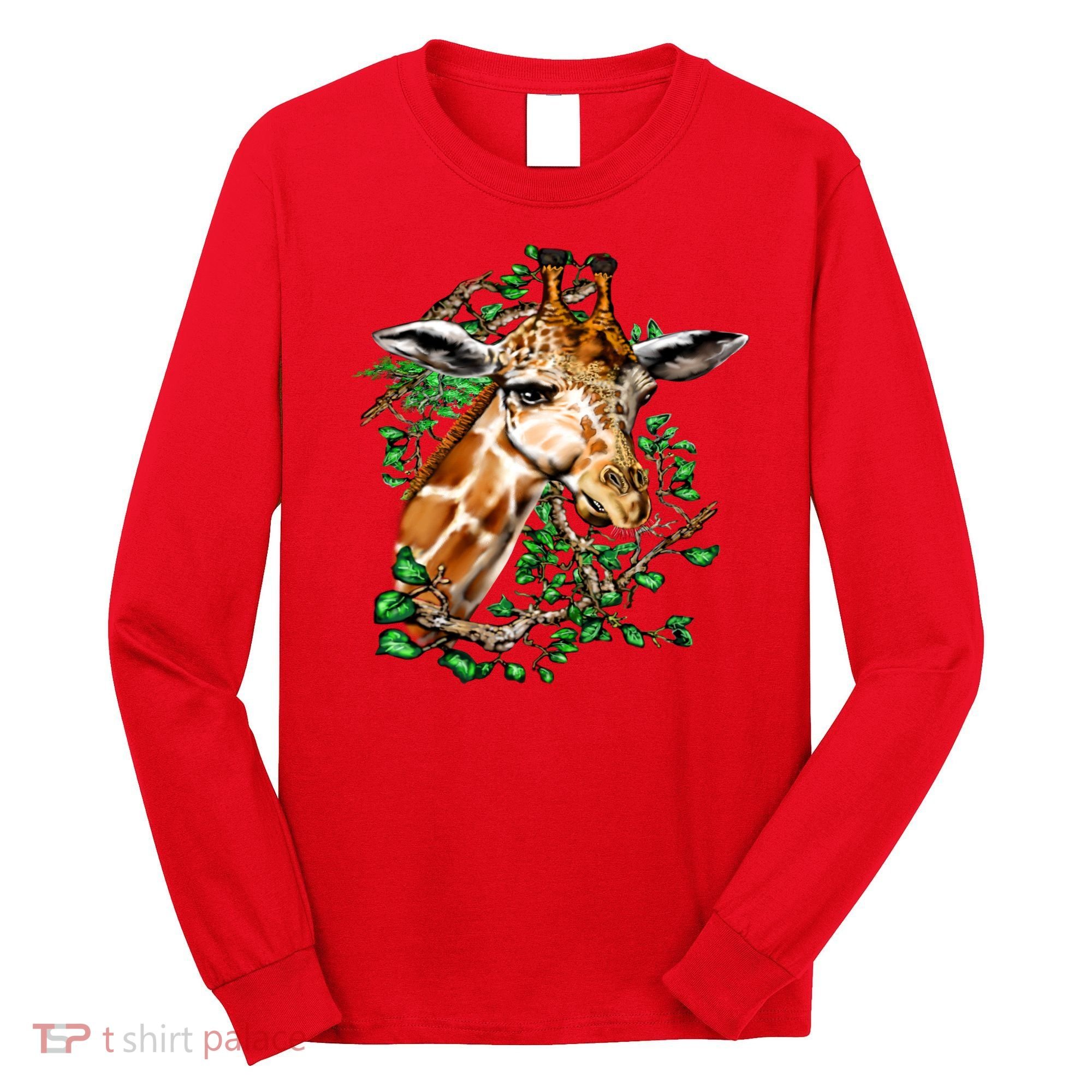 Wildlife - Big Face Giraffe Portrait Long Sleeve Shirt