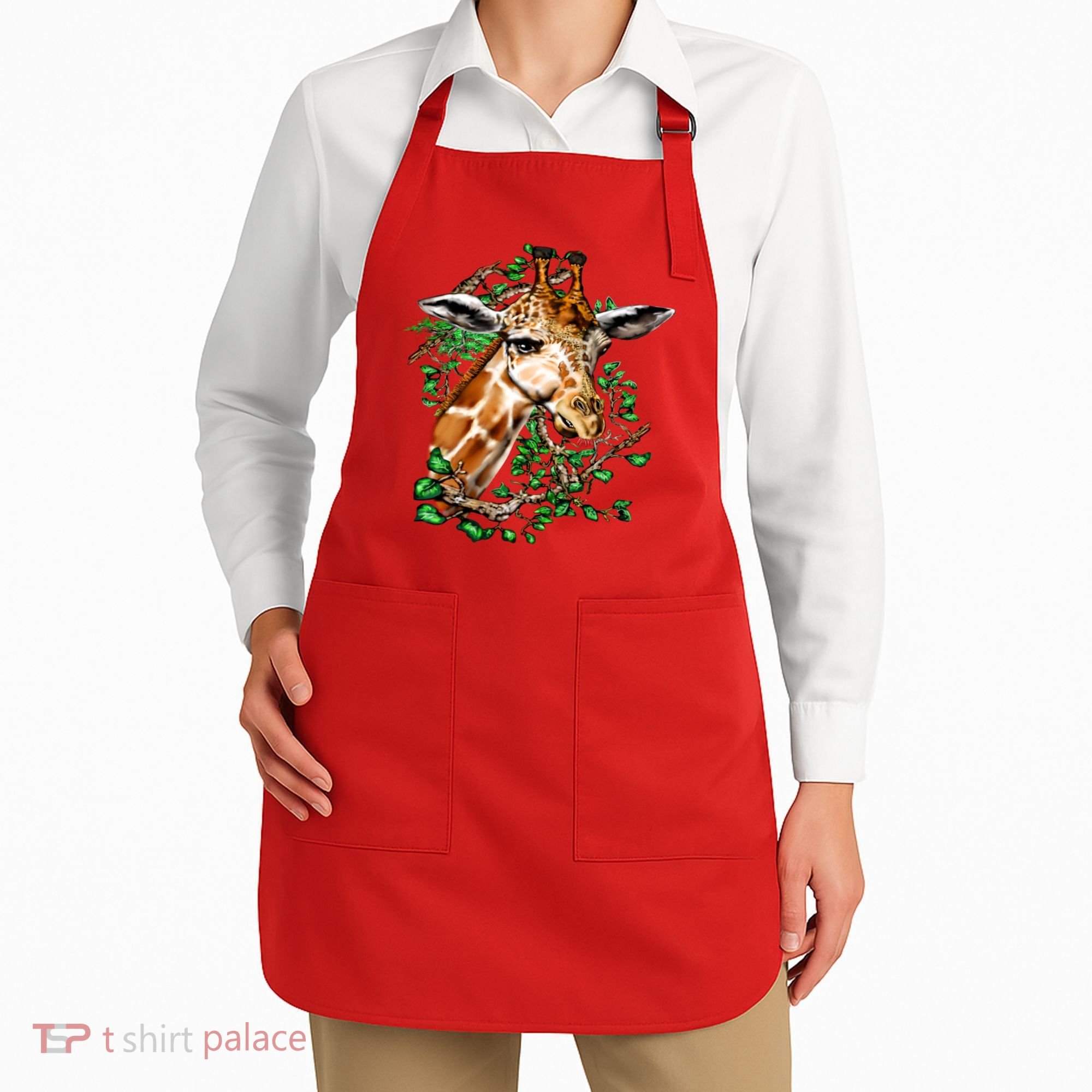 Wildlife - Big Face Giraffe Portrait Apron