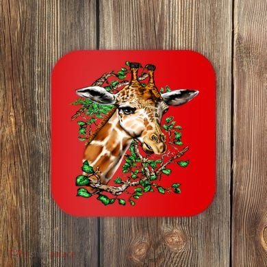 Wildlife - Big Face Giraffe Portrait Coaster