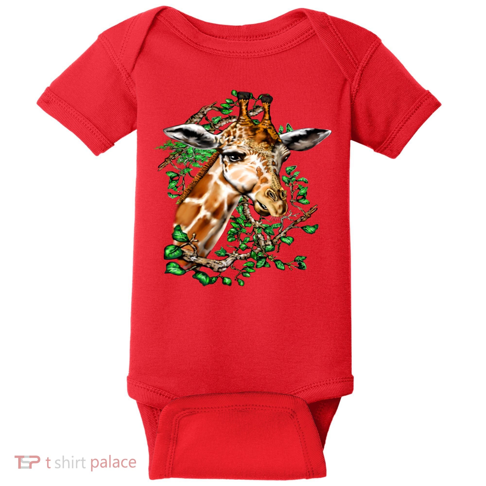 Wildlife - Big Face Giraffe Portrait Baby Bodysuit