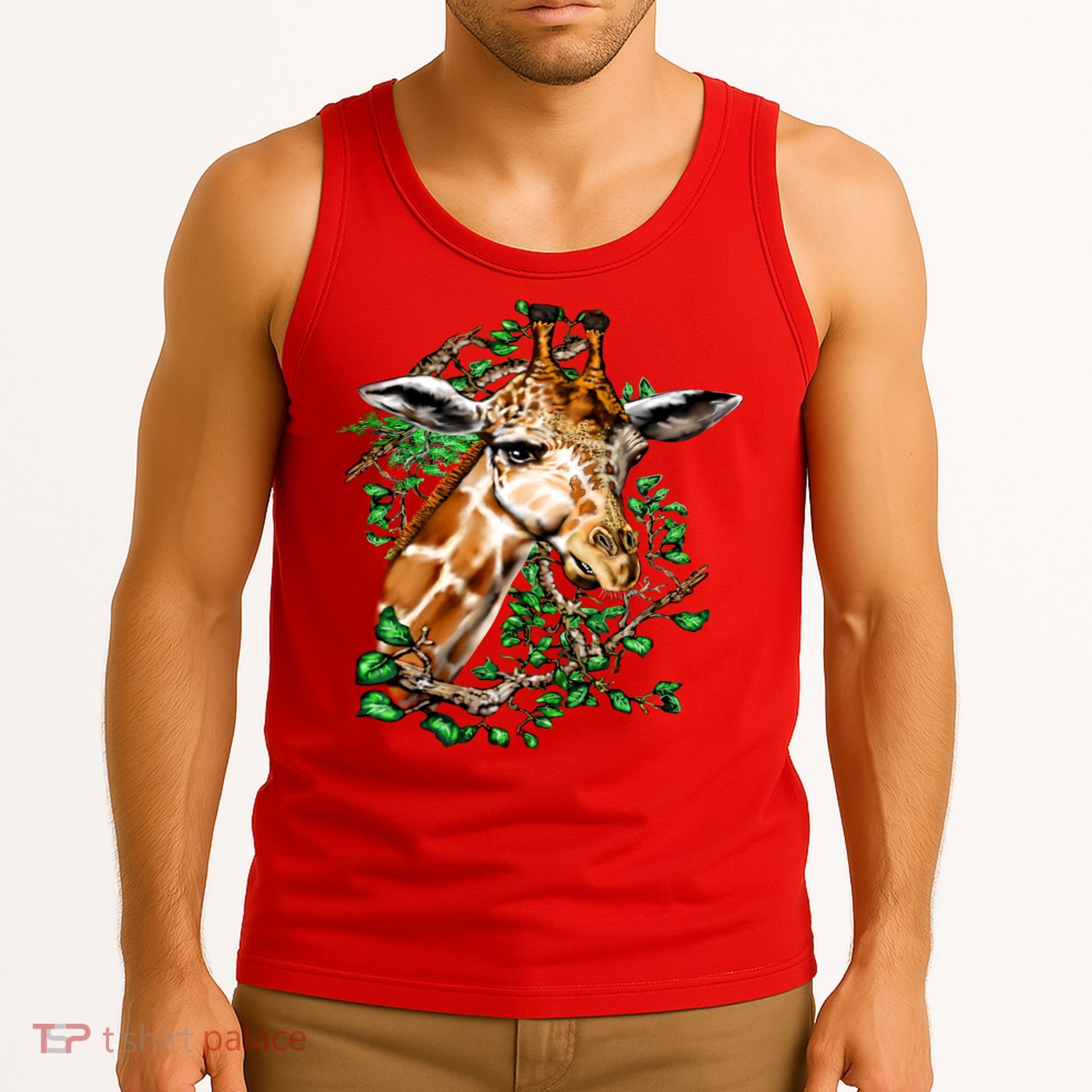 Wildlife - Big Face Giraffe Portrait Tank Top