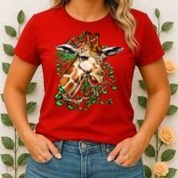 Wildlife - Big Face Giraffe Portrait Women's T-Shirt thumb 2