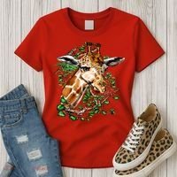 Wildlife - Big Face Giraffe Portrait Women's T-Shirt thumb 3