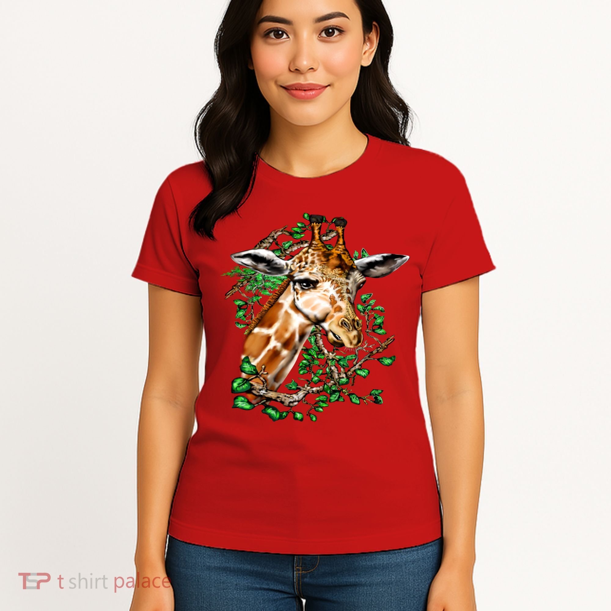 Wildlife - Big Face Giraffe Portrait Women's T-Shirt