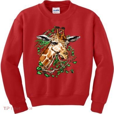 Wildlife - Big Face Giraffe Portrait Kids Sweatshirt