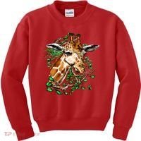 Wildlife - Big Face Giraffe Portrait Kids Sweatshirt thumb 0