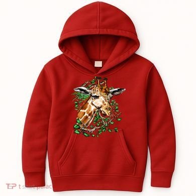Wildlife - Big Face Giraffe Portrait Kids Hoodie