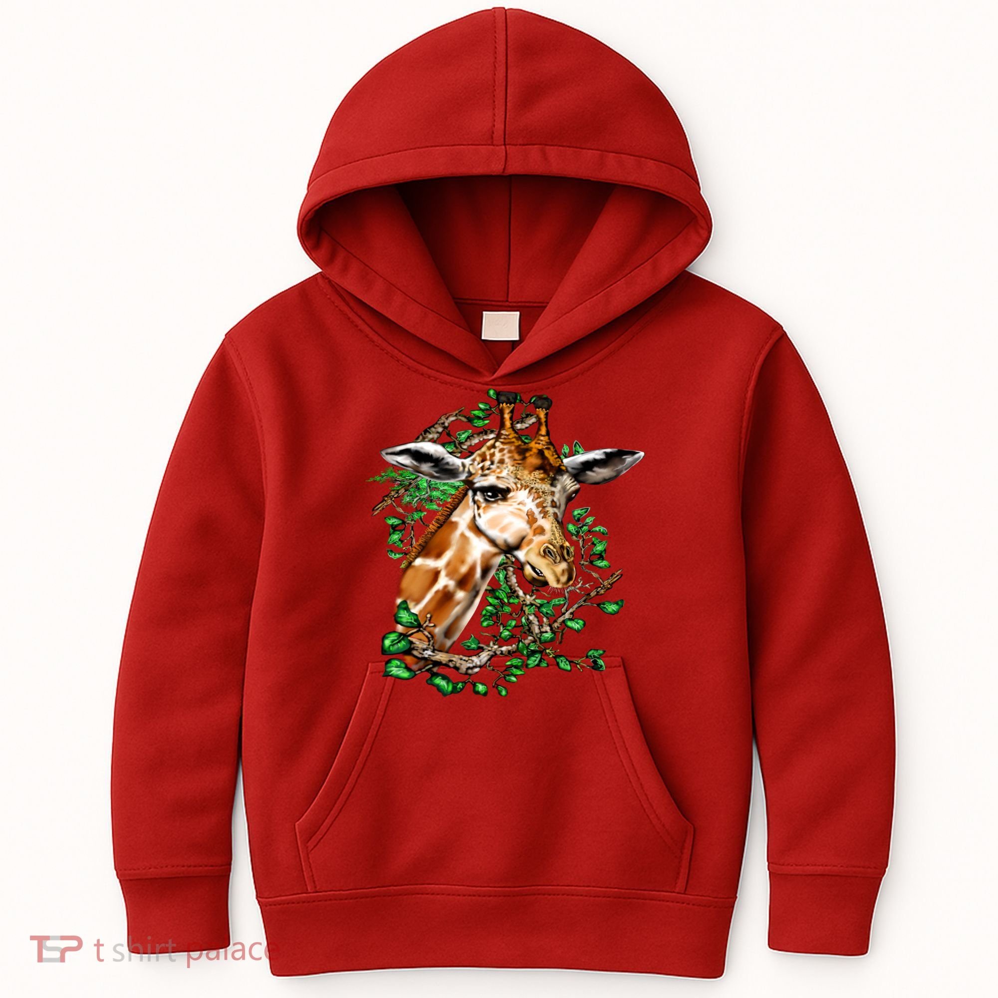 Wildlife - Big Face Giraffe Portrait Kids Hoodie