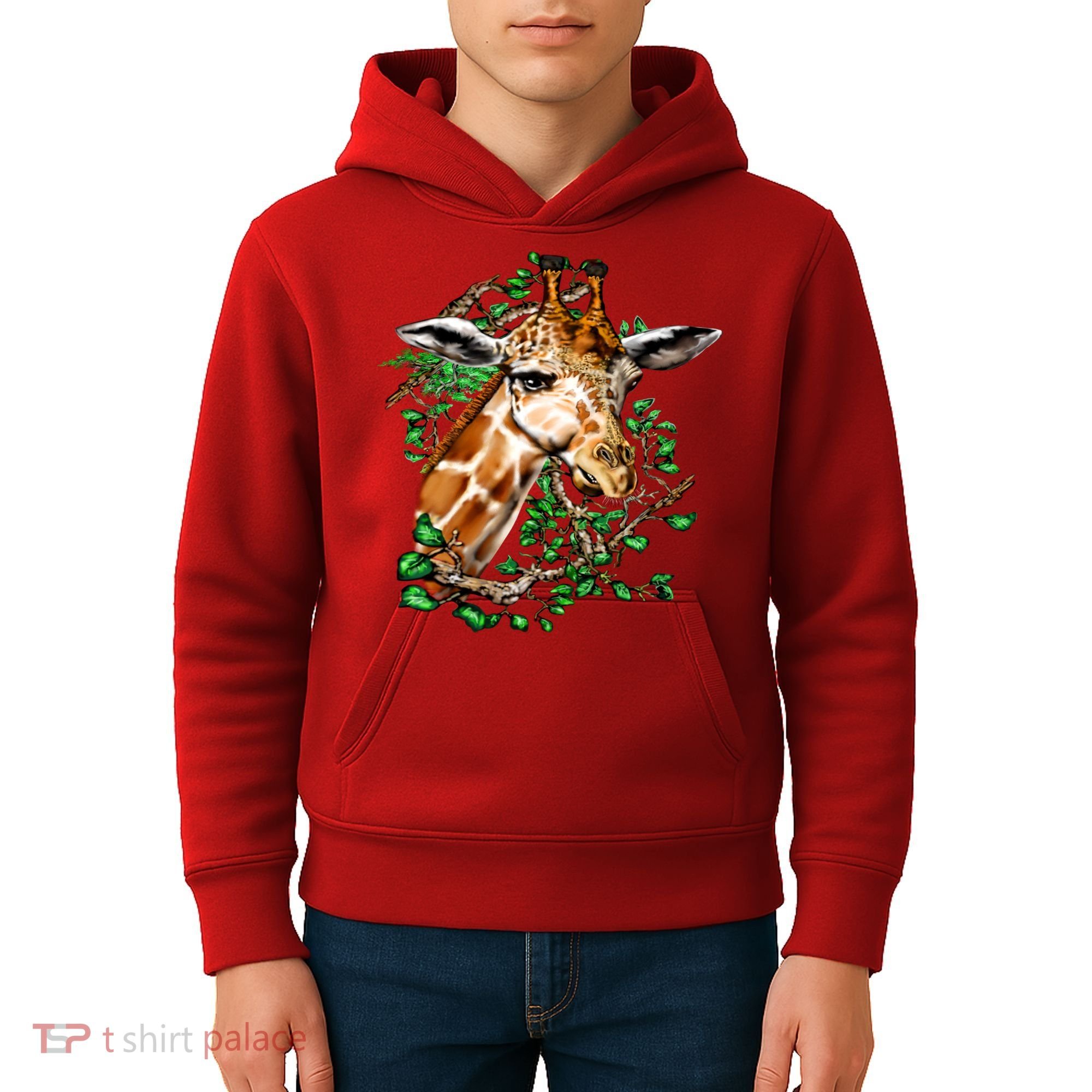 Wildlife - Big Face Giraffe Portrait Kids Hoodie