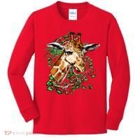Wildlife - Big Face Giraffe Portrait Kids Long Sleeve Shirt thumb 0