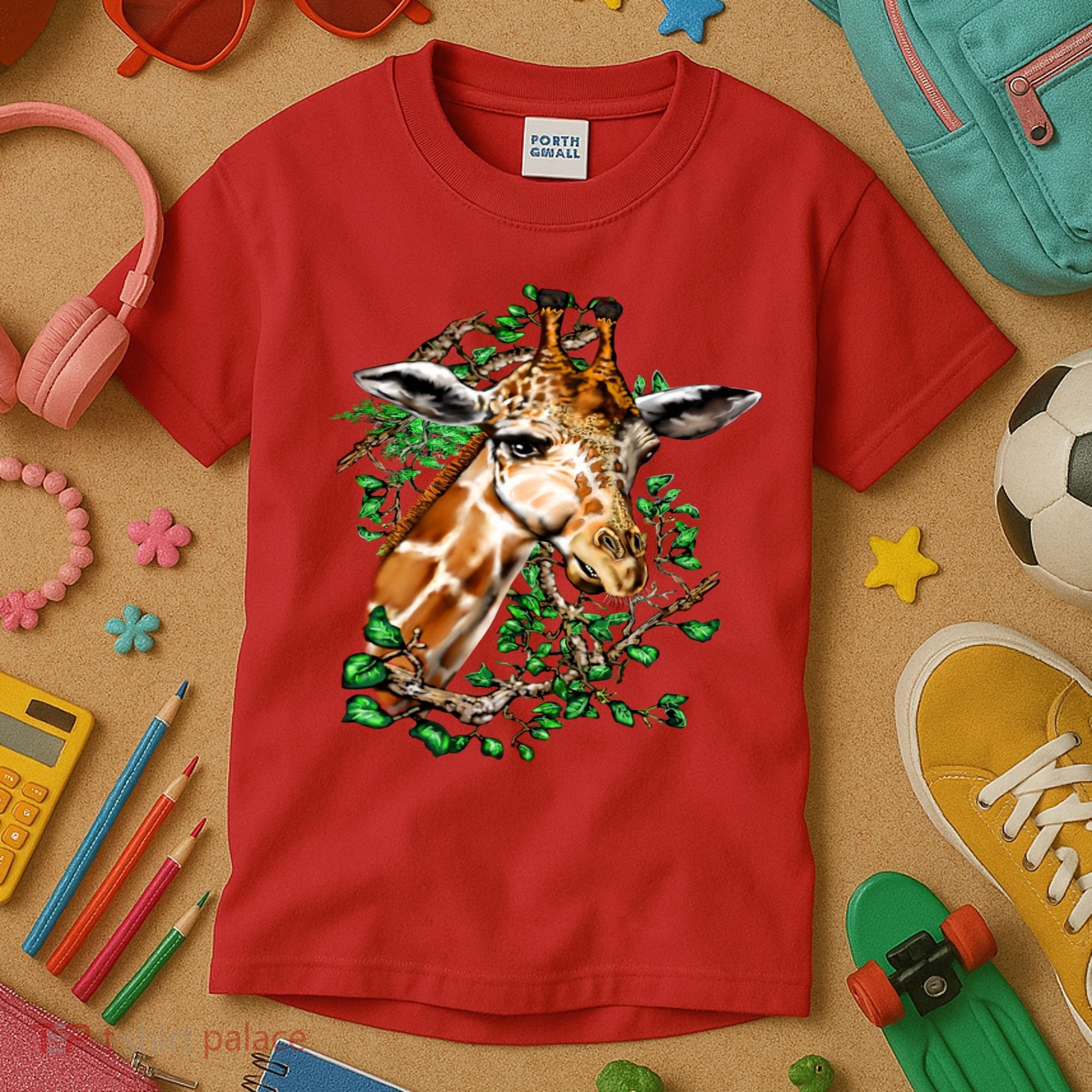 Wildlife - Big Face Giraffe Portrait Kids T-Shirt