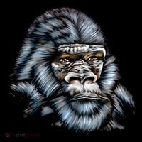 Wildlife - Big Face Gorilla Portrait Apron thumb 3