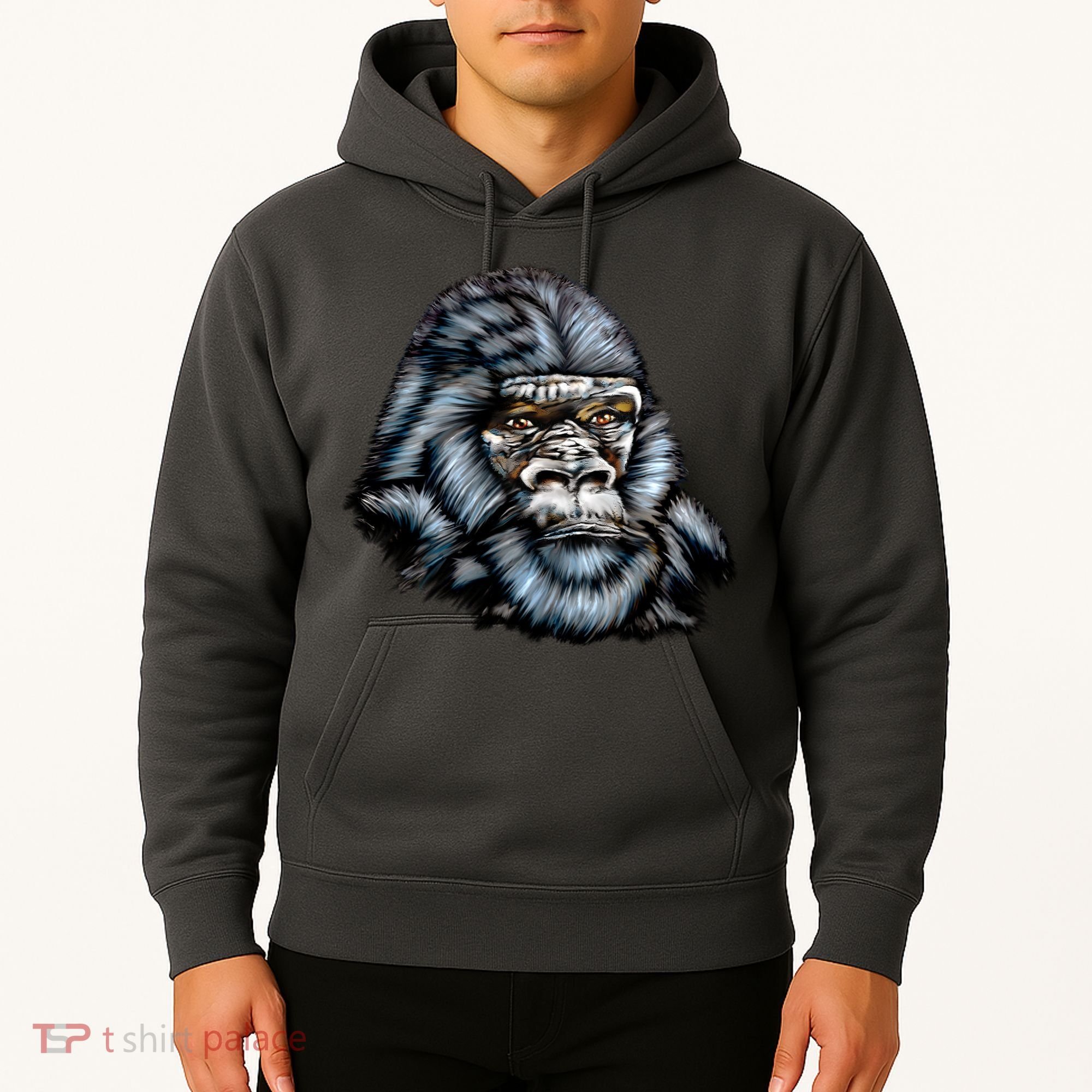 Wildlife - Big Face Gorilla Portrait Hoodie