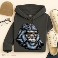 Wildlife - Big Face Gorilla Portrait Hoodie thumb 4