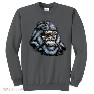 Wildlife - Big Face Gorilla Portrait Sweatshirt