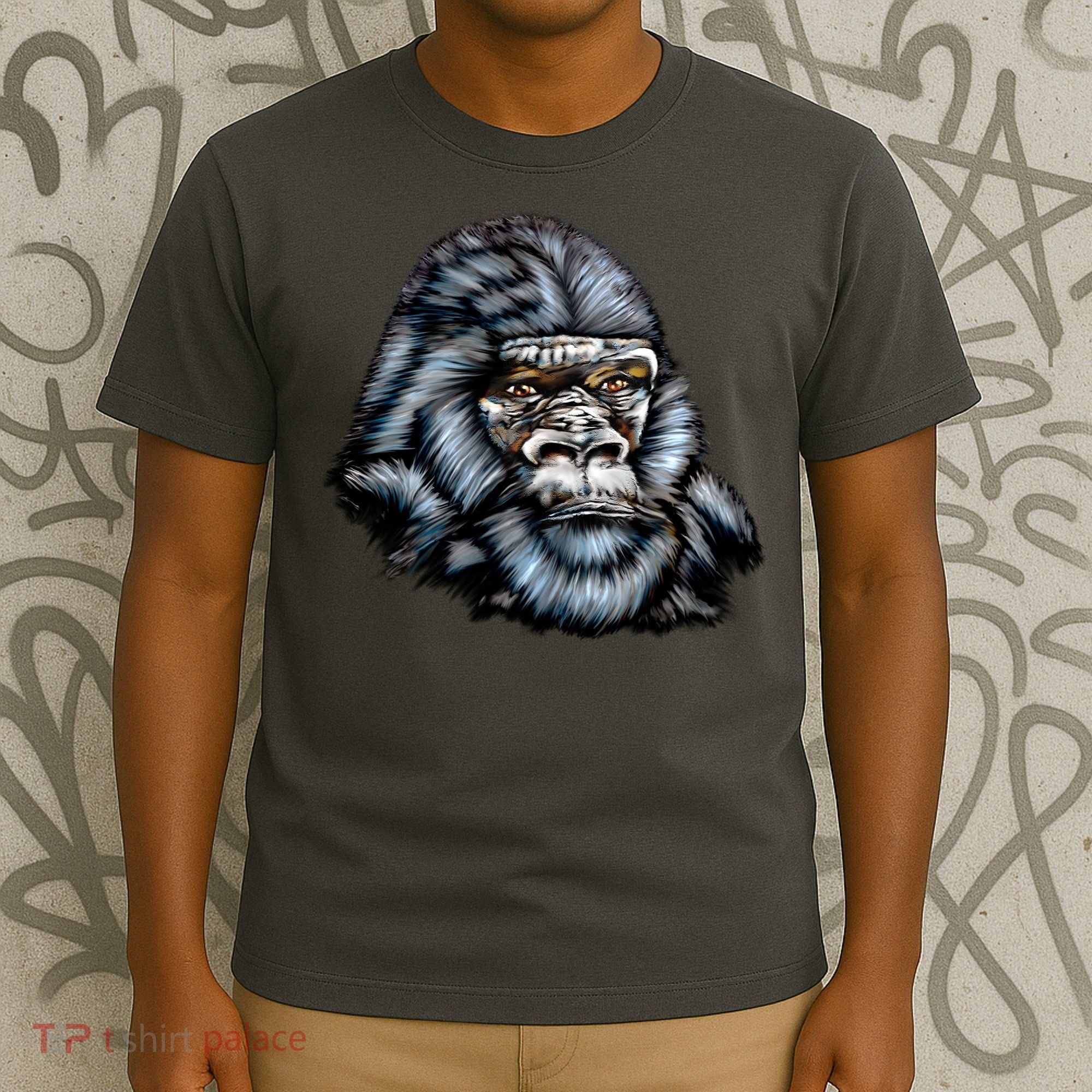 Wildlife - Big Face Gorilla Portrait T-Shirt