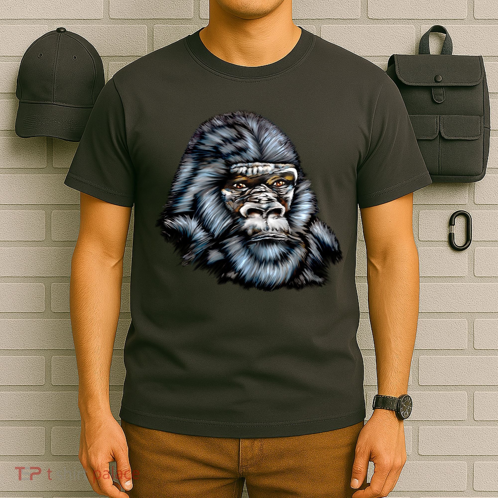 Wildlife - Big Face Gorilla Portrait T-Shirt