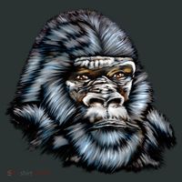 Wildlife - Big Face Gorilla Portrait Women's Long Sleeve Shirt thumb 2