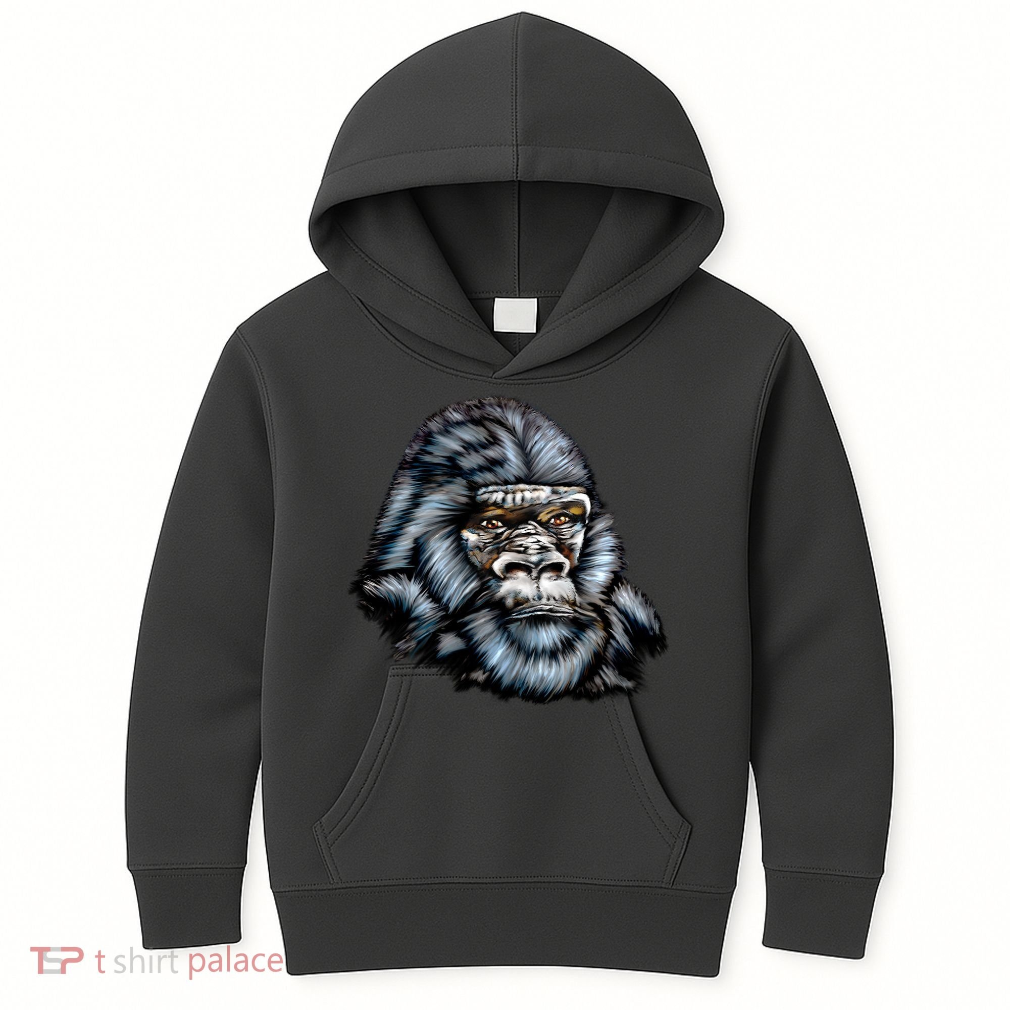 Wildlife - Big Face Gorilla Portrait Kids Hoodie