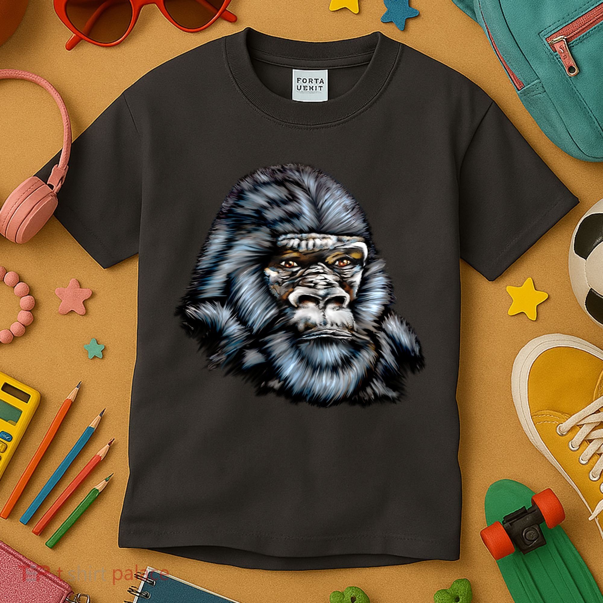 Wildlife - Big Face Gorilla Portrait Kids T-Shirt
