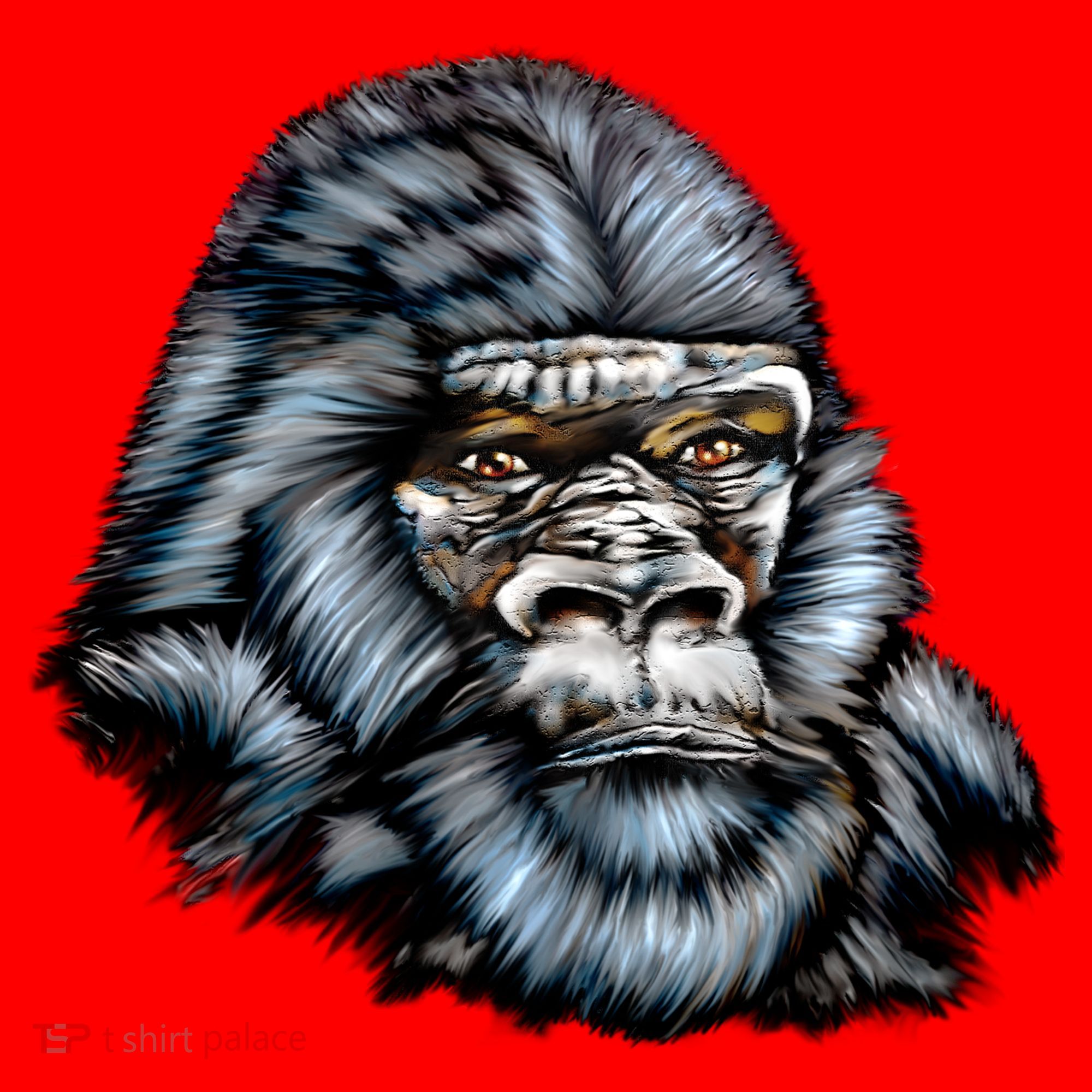 Wildlife - Big Face Gorilla Portrait Santa Hat
