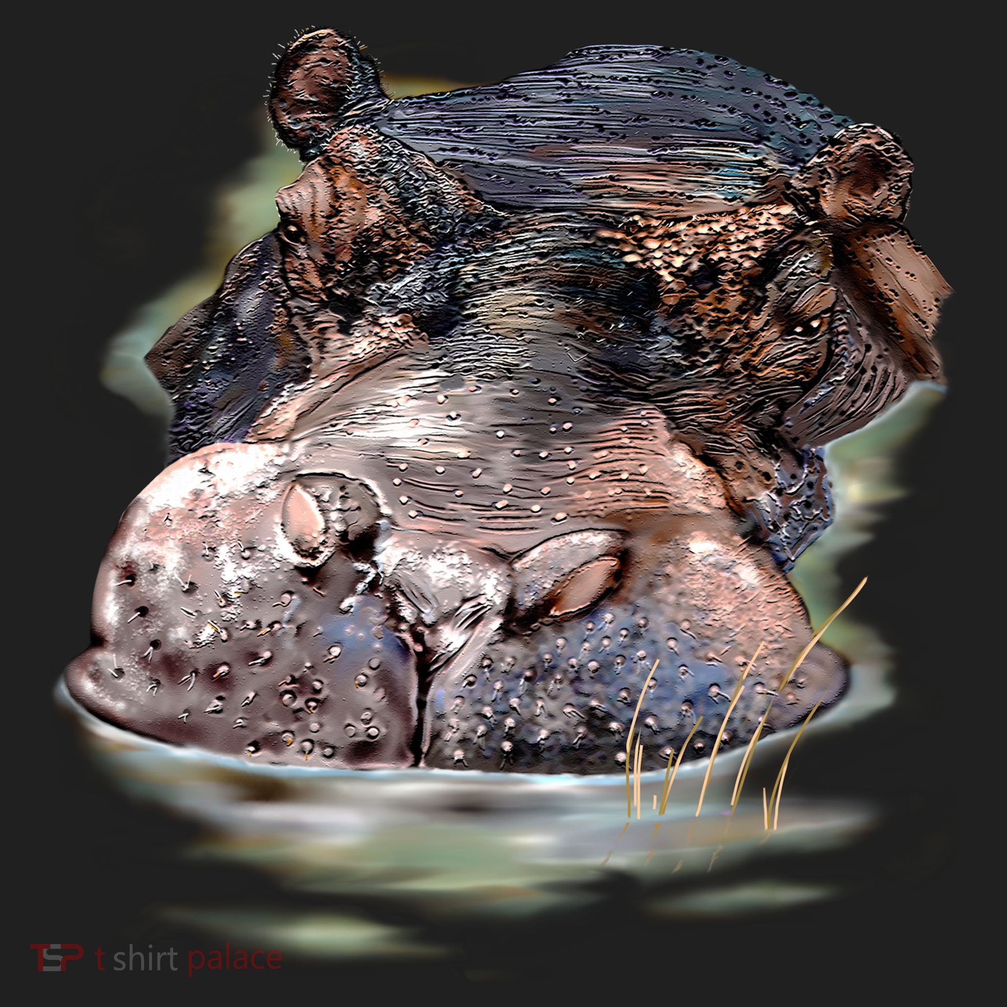 Wildlife - Big Face Hippo Portrait Women's Sweatshirt