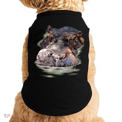 Wildlife - Big Face Hippo Portrait Doggie Tank