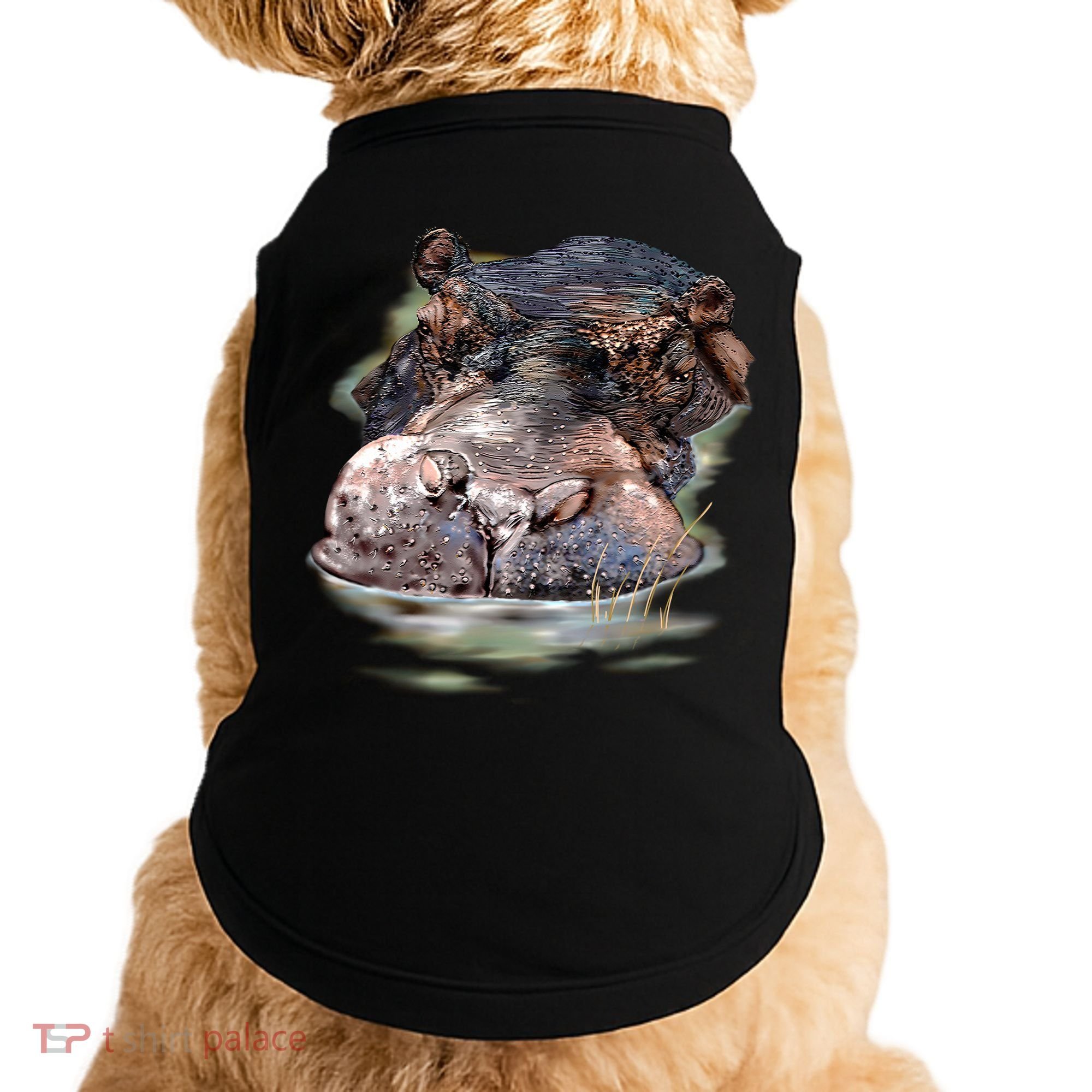 Wildlife - Big Face Hippo Portrait Doggie Tank