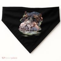 Wildlife - Big Face Hippo Portrait USA-Made Doggie Bandana thumb 0
