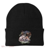 Wildlife - Big Face Hippo Portrait Beanie thumb 0