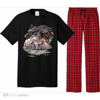 Wildlife - Big Face Hippo Portrait Pajama Set