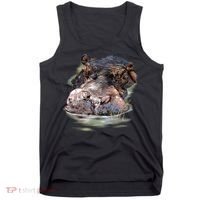 Wildlife - Big Face Hippo Portrait Tank Top thumb 0