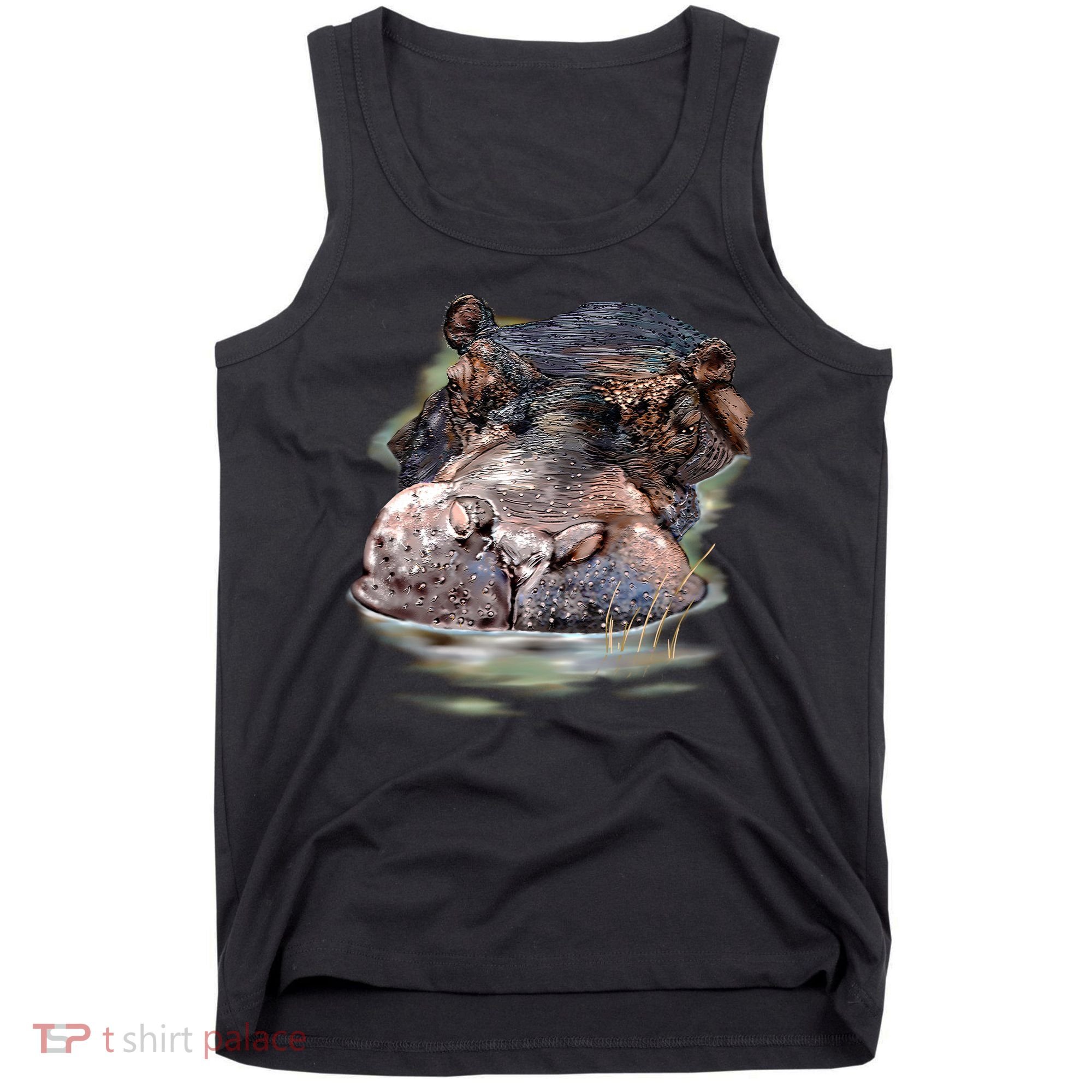 Wildlife - Big Face Hippo Portrait Tank Top