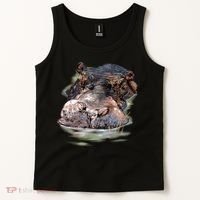Wildlife - Big Face Hippo Portrait Tank Top thumb 2