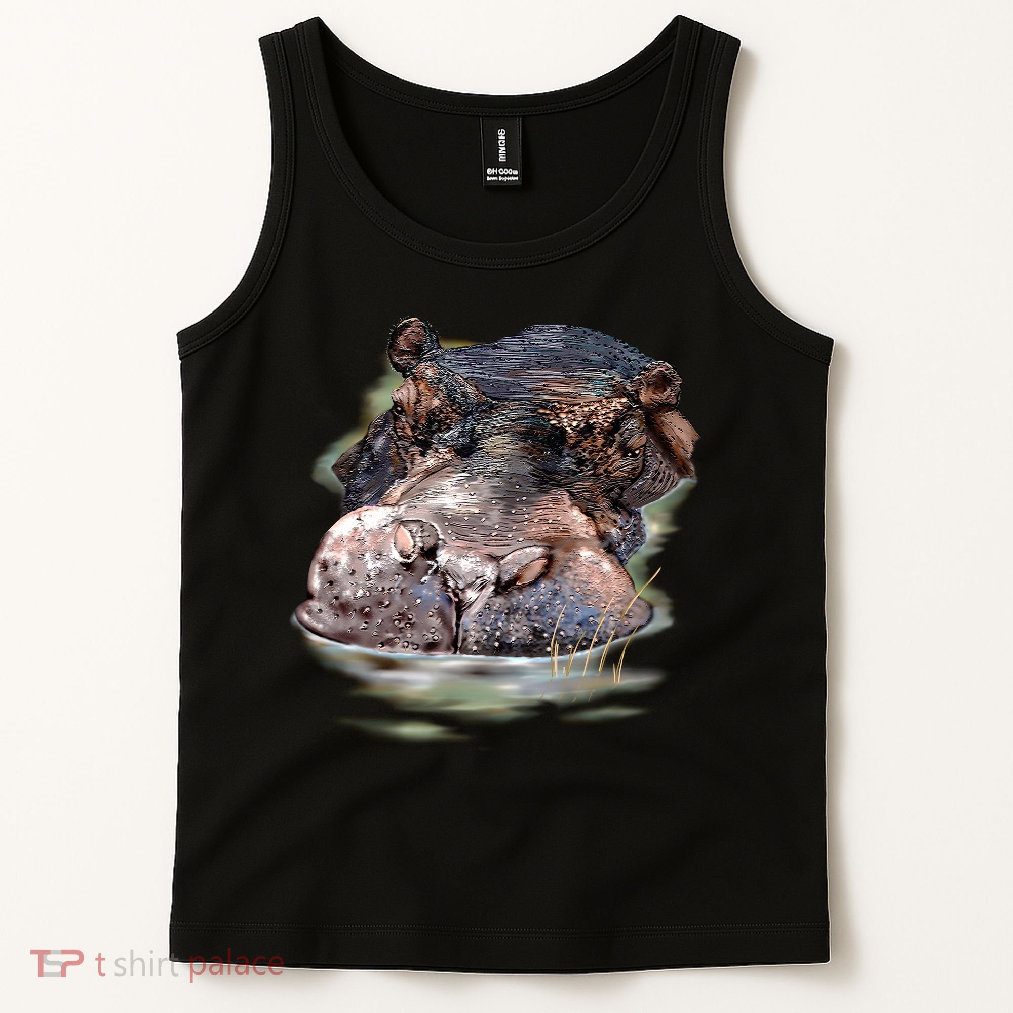 Wildlife - Big Face Hippo Portrait Tank Top