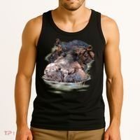 Wildlife - Big Face Hippo Portrait Tank Top thumb 3
