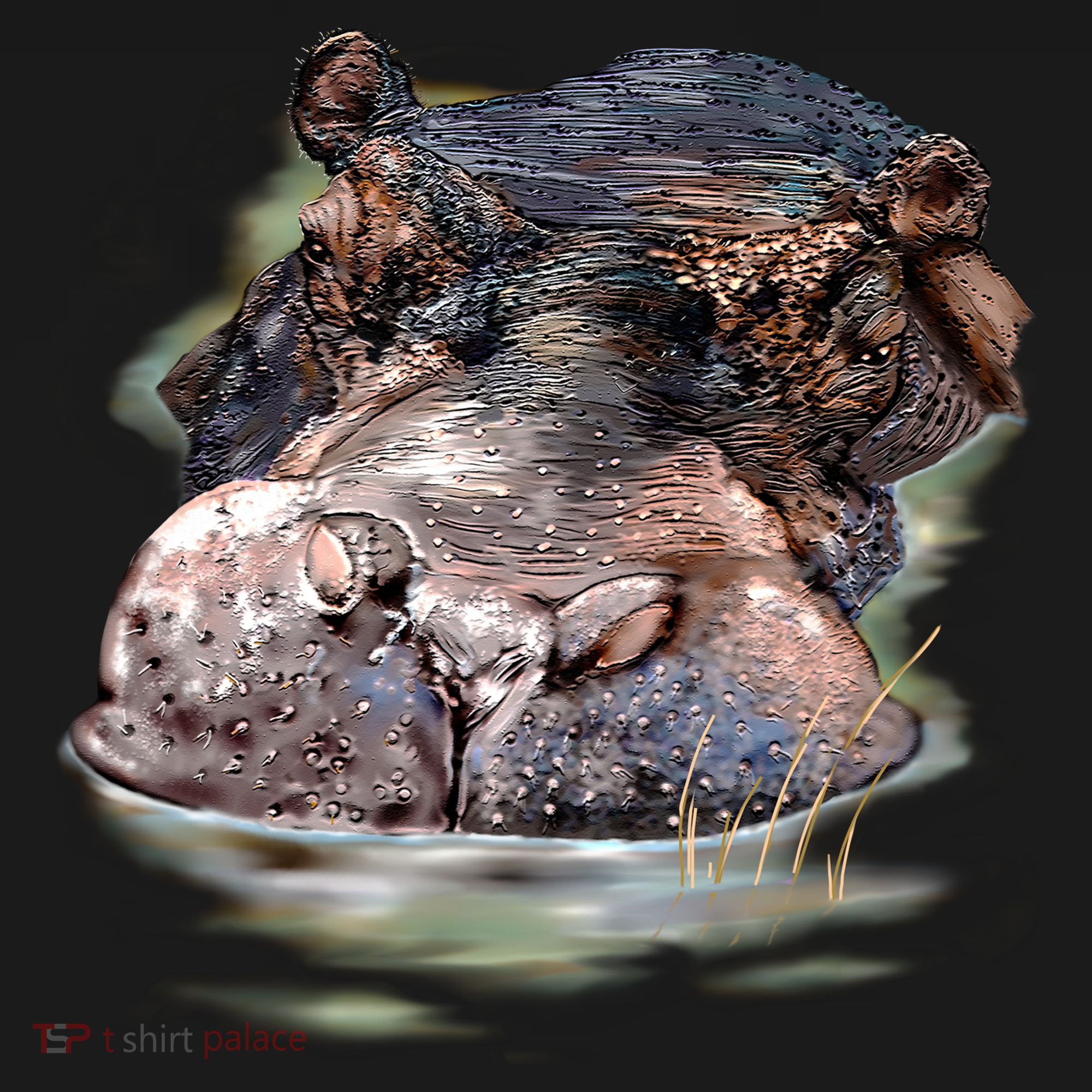 Wildlife - Big Face Hippo Portrait Tank Top