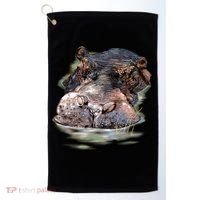 Wildlife - Big Face Hippo Portrait Golf Towel thumb 0