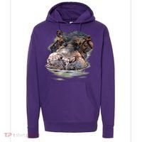 Wildlife - Big Face Hippo Portrait Hoodie thumb 0