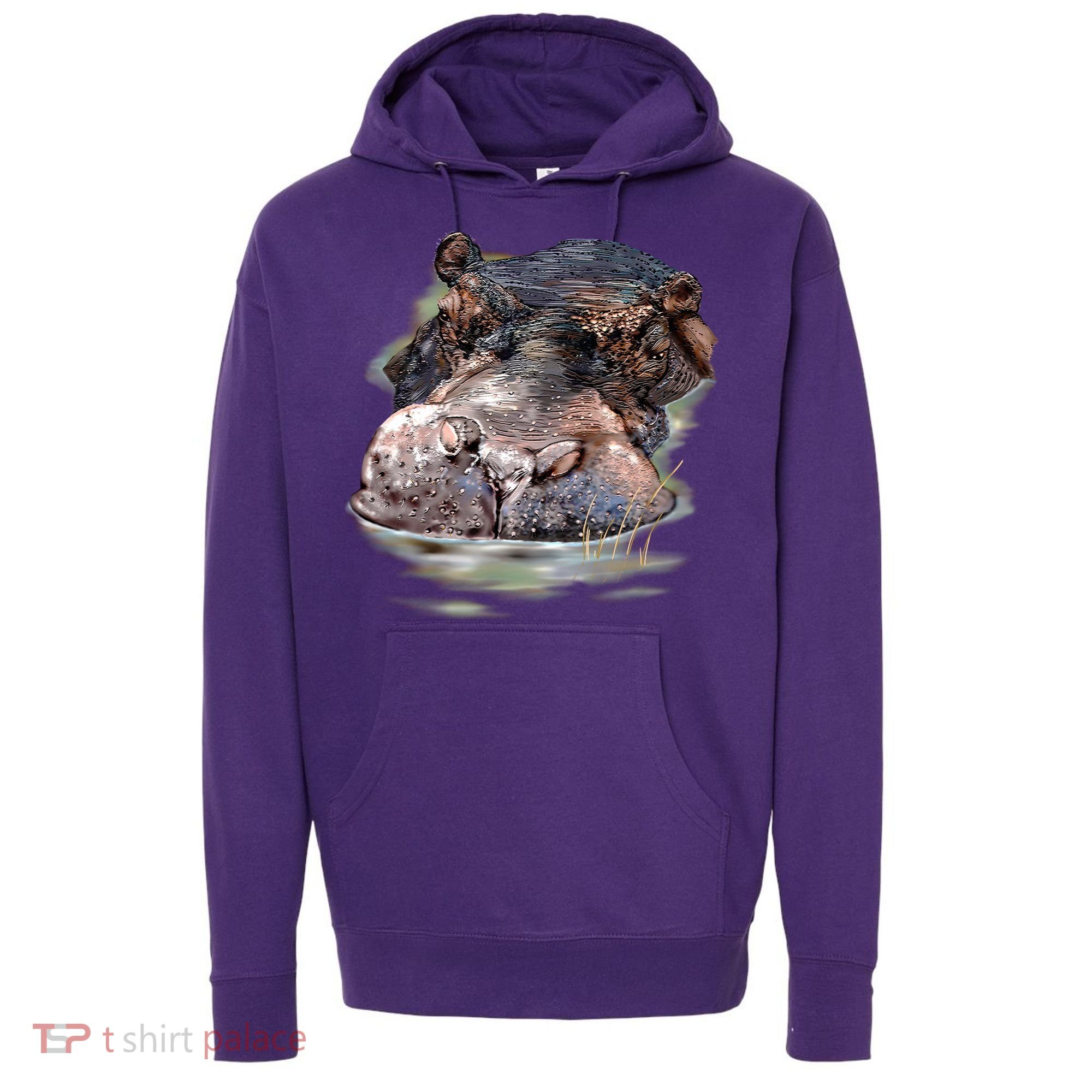 Wildlife - Big Face Hippo Portrait Hoodie
