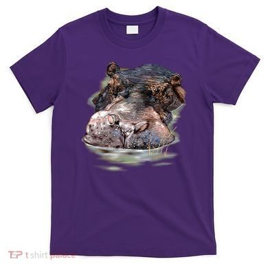 Wildlife - Big Face Hippo Portrait T-Shirt