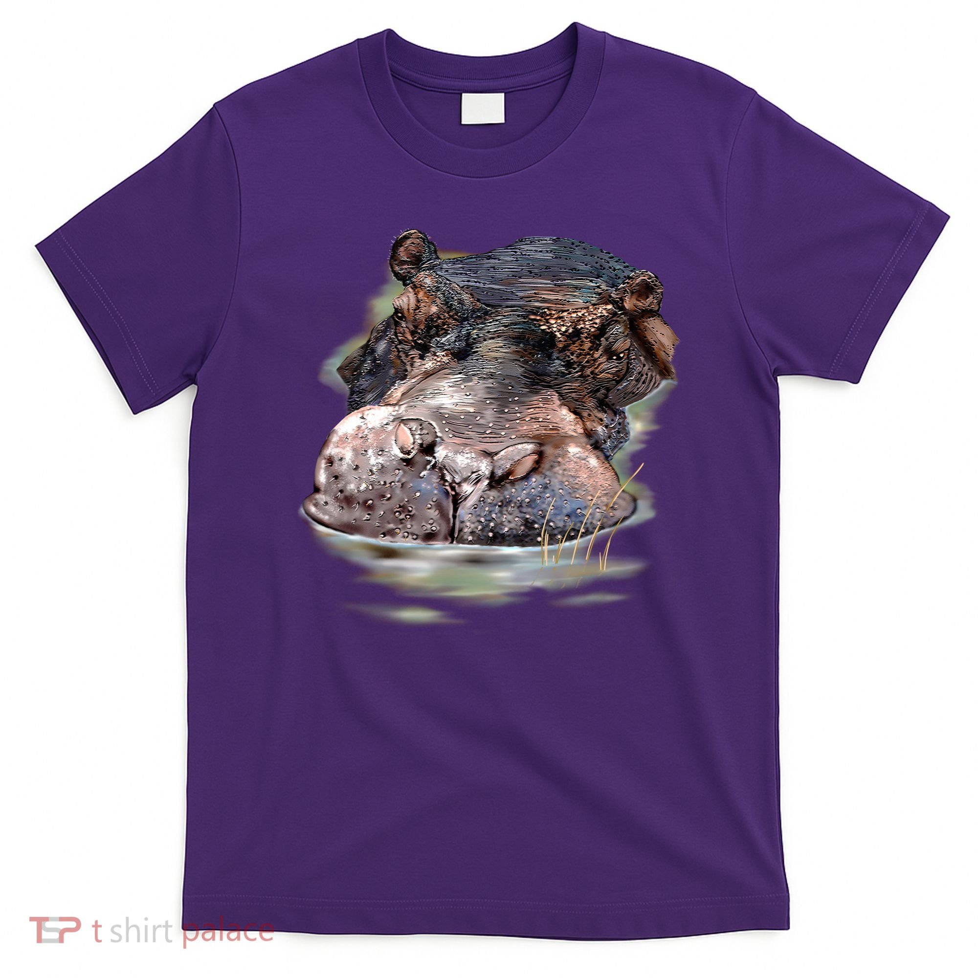 Wildlife - Big Face Hippo Portrait T-Shirt
