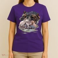Wildlife - Big Face Hippo Portrait T-Shirt thumb 4