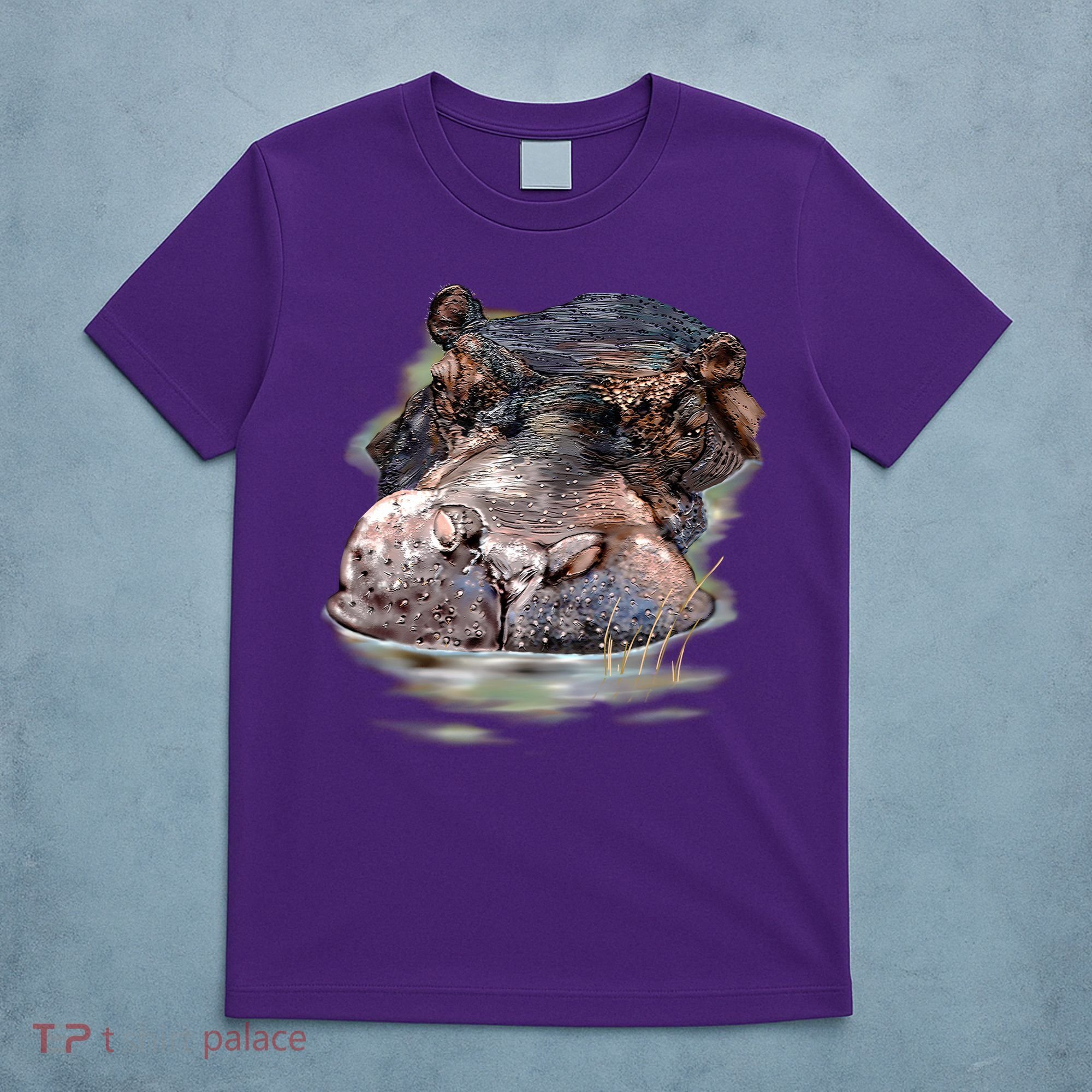 Wildlife - Big Face Hippo Portrait T-Shirt