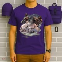 Wildlife - Big Face Hippo Portrait T-Shirt thumb 6