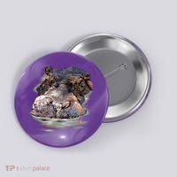 Wildlife - Big Face Hippo Portrait Button thumb 0
