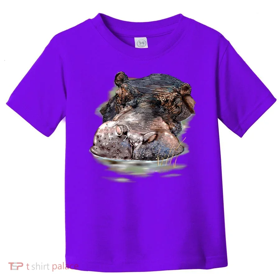Wildlife - Big Face Hippo Portrait Toddler T-Shirt