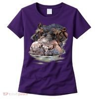 Wildlife - Big Face Hippo Portrait Women's T-Shirt thumb 0