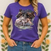 Wildlife - Big Face Hippo Portrait Women's T-Shirt thumb 2