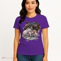 Wildlife - Big Face Hippo Portrait Women's T-Shirt thumb 4